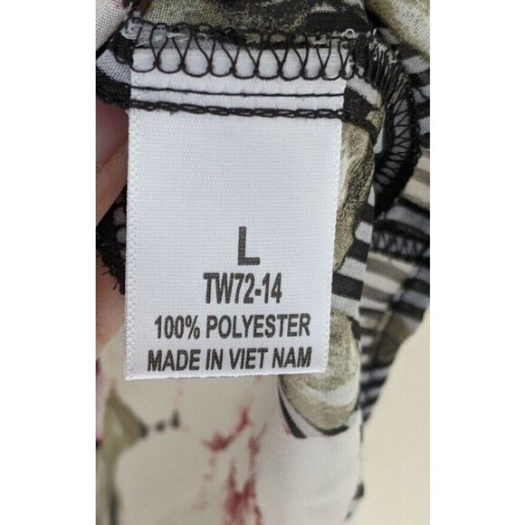 Cleo Striped Floral Sheer Sleeveless Lightweight Keyhole Top Size Large - Picture 6 of 6